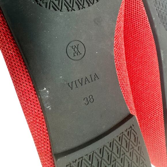 Vivaia Eillen Round-Toe Embroidered Flat Loafers in Ferrari Red Size 38 US 7 7.5 - Picture 11 of 12